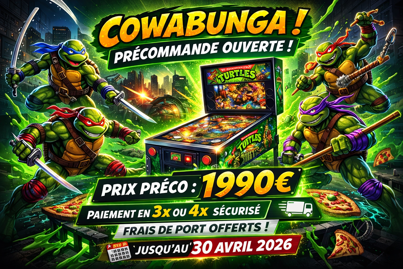 Flipper TMNT Legends Pinball HDP AtGames chez NetGamesRetro